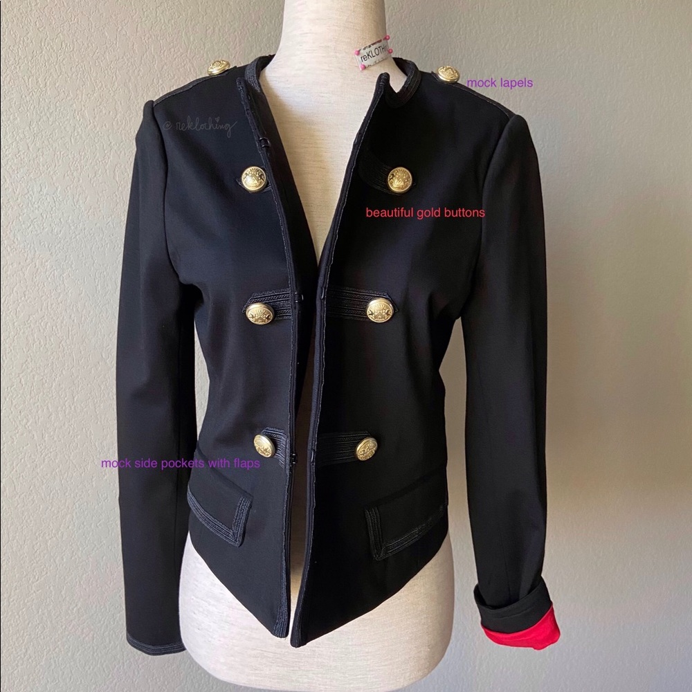 Military Inspired Red-trimmed EXPRESS JACKET -NWOT - Picture 5 of 15